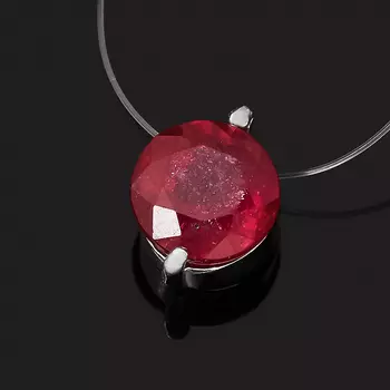 Колье рубин (серебро 925 пр. родир. бел.) огранка 38 см