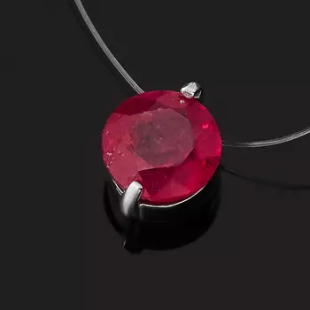 Колье рубин (серебро 925 пр. родир. бел.) огранка 41 см