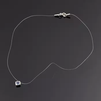 Колье сапфир черный (серебро 925 пр. родир. бел.) огранка 38 см