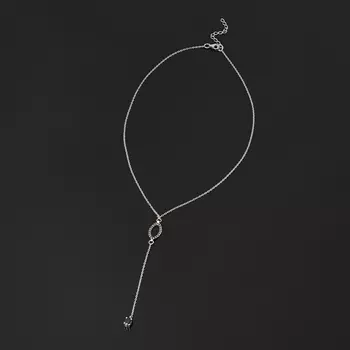 Колье сапфир (серебро 925 пр. родир. бел.) огранка 1 мм 41 см (+5 см)