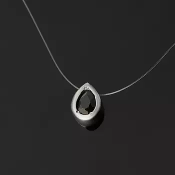 Колье сапфир (серебро 925 пр. родир. бел.) огранка 38 см