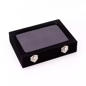 Коробка для коллекции камней (12 ячеек) (черный)
