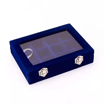 Коробка для коллекции камней (12 ячеек) (синий)
