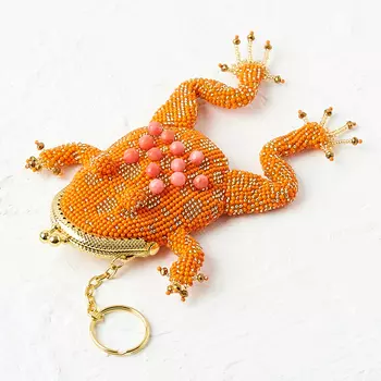 Кошелек коралл розовый (биж. сплав, текстиль) (монетница) огранка