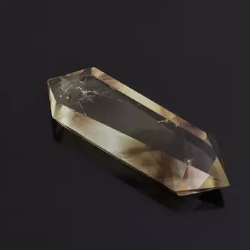 Кристалл цитрин с раухтопазом (двухголовик) (ограненный) S (4-7 см)