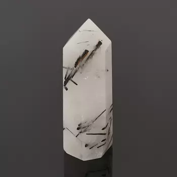 Кристалл кварц с турмалином (ограненный) M (7-12 см)