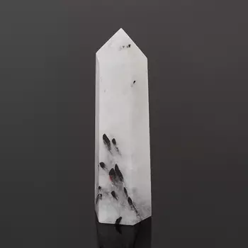 Кристалл кварц с турмалином (ограненный) M (7-12 см)