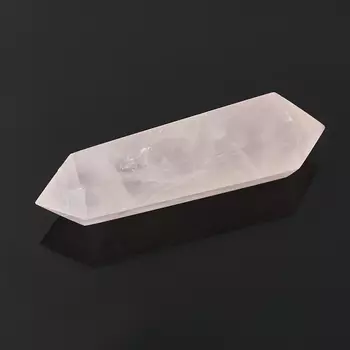 Кристалл розовый кварц (двухголовик) (ограненный) M (7-12 см)