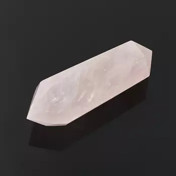 Кристалл розовый кварц (двухголовик) (ограненный) M (7-12 см)