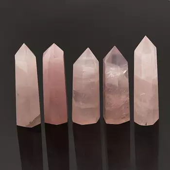 Кристалл розовый кварц (ограненный) S (4-7 см) (1 шт)