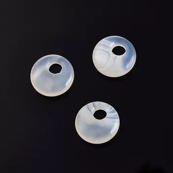 Кулон агат белый круг 1,5-2 см