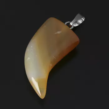 Кулон агат (биж. сплав) клык 3,5 см