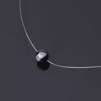 Кулон агат черный (биж. сплав) на леске