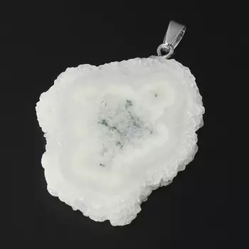 Кулон агат древесный (биж. сплав) срез 4-5 см