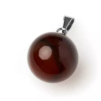 Кулон агат коричневый (биж. сплав) шар 2-2,5 см