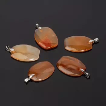 Кулон агат красный (биж. сплав) 5 см