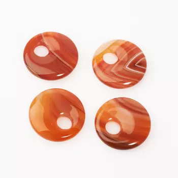 Кулон агат красный круг 3 см