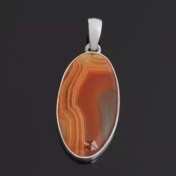 Кулон агат красный (серебро 925 пр.) овал