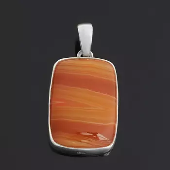 Кулон агат красный (серебро 925 пр.) прямоугольник