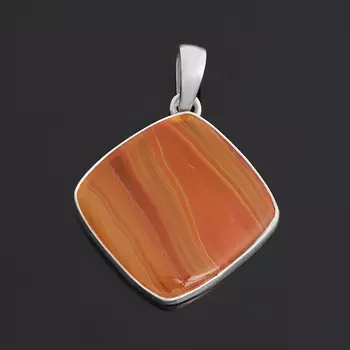 Кулон агат красный (серебро 925 пр.) ромб