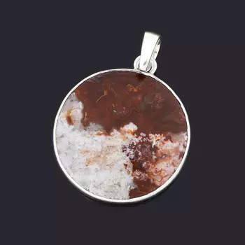 Кулон агат крейзи (серебро 925 пр.) круг