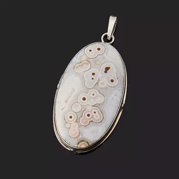 Кулон агат крейзи (серебро 925 пр.) овал