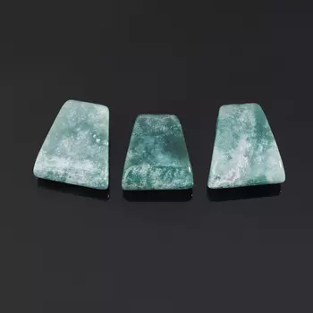 Кулон агат моховой трапеция 3,5 см