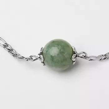 Кулон агат моховой (биж. сплав, сталь хир.) шар