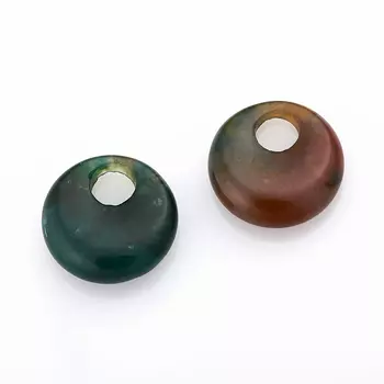 Кулон агат моховой круг 1,5-2 см