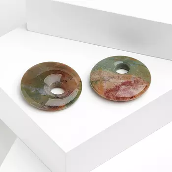 Кулон агат моховой круг 3 см