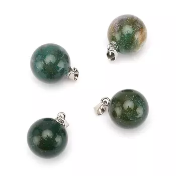 Кулон агат моховой (биж. сплав) шар 2 см