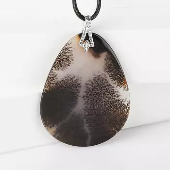 Кулон агат пейзажный (биж. сплав)