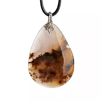 Кулон агат пейзажный (биж. сплав)