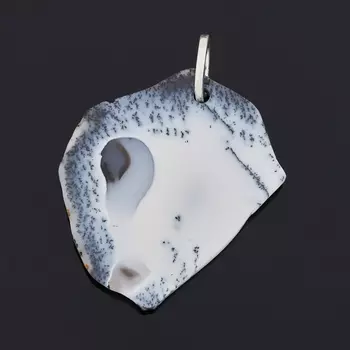 Кулон агат пейзажный (серебро 925 пр.)