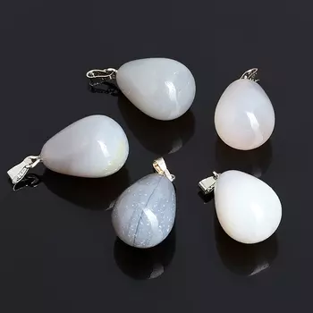 Кулон агат серый 2,5 см