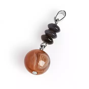 Кулон агат серый (биж. сплав)