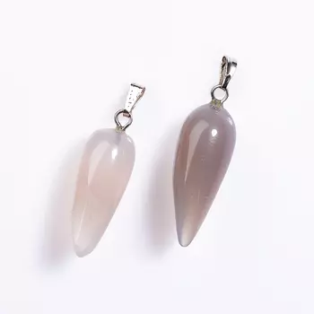 Кулон агат серый (биж. сплав) 3,5 см