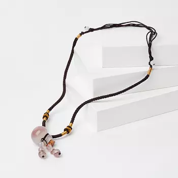 Кулон агат серый бутылочка 4-4,5 см