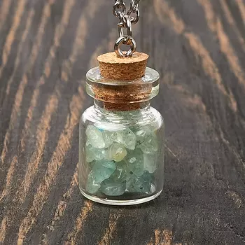 Кулон аквамарин (биж. сплав) бутылочка 3 см