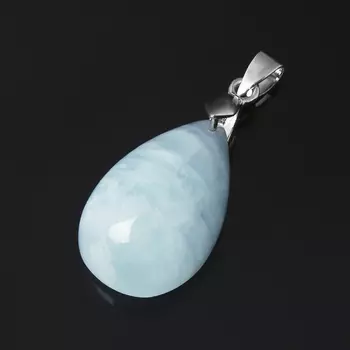 Кулон аквамарин (биж. сплав) капля 3,5 см