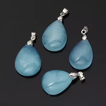 Кулон аквамарин (биж. сплав) капля 3 см