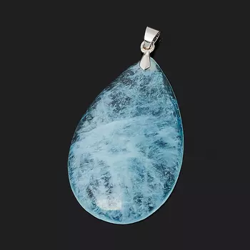 Кулон аквамарин (биж. сплав) капля 4,5 см