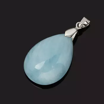 Кулон аквамарин (биж. сплав) капля 4,5 см