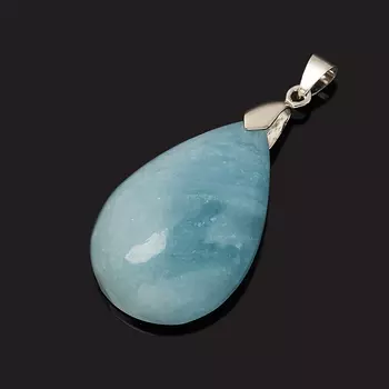 Кулон аквамарин (биж. сплав) капля 4,5 см