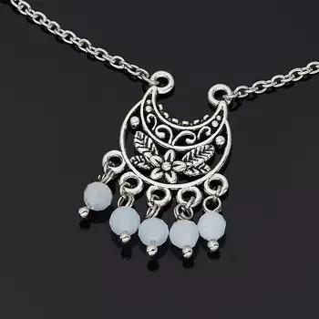 Кулон аквамарин (биж. сплав, сталь хир.) огранка 3 см