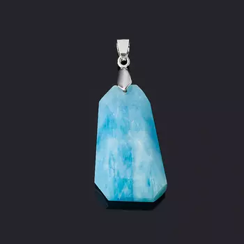 Кулон аквамарин (биж. сплав) трапеция огранка 4,5 см