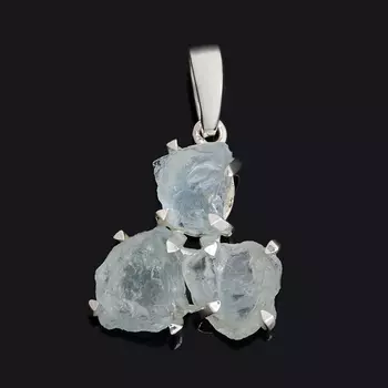 Кулон аквамарин (серебро 925 пр.)