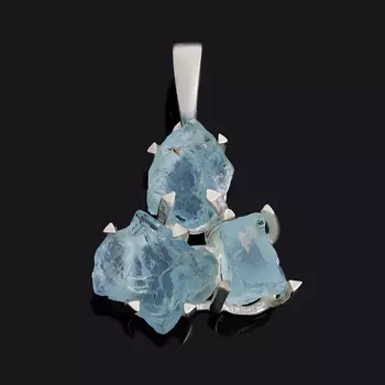 Кулон аквамарин (серебро 925 пр.)