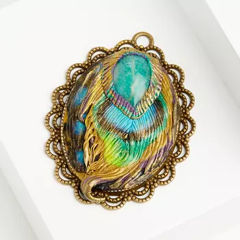 Кулон амазонит (биж. сплав, глина полимерная)