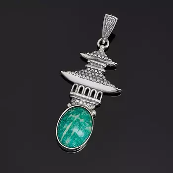 Кулон амазонит (серебро 925 пр. оксидир.)